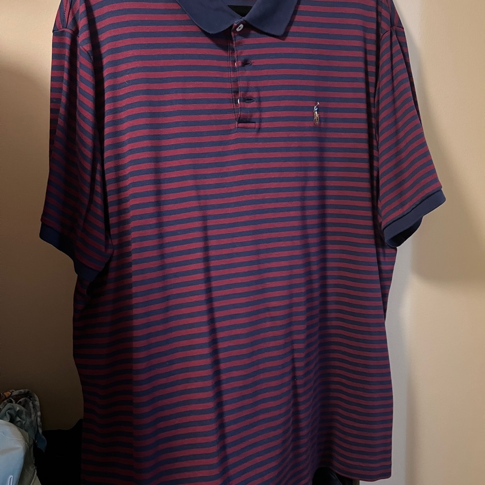 Polo by Ralph Lauren - Navy and Red Striped Shirt